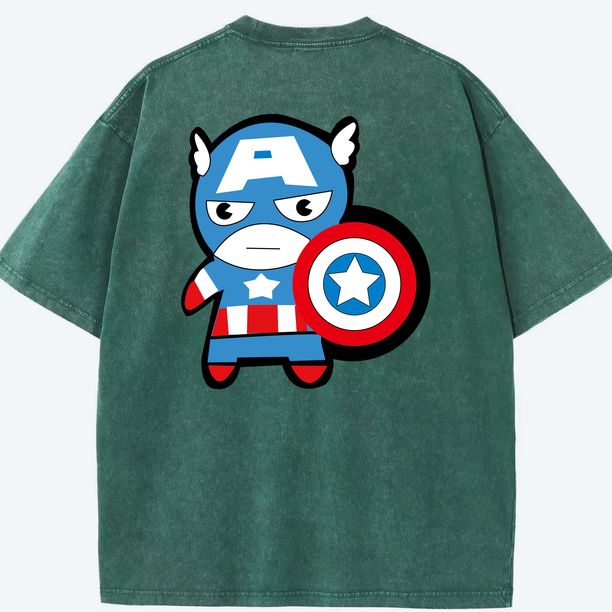 （画像用） アベンジャーズ The Avengers 綿100% ヴィンテージ風 半袖Tシャツ（背面プリント）